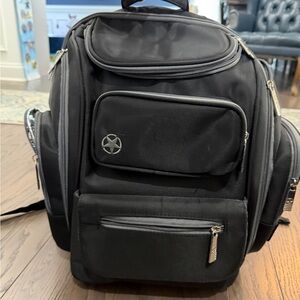 Jeep Black Diaper Backpack with Multiple Pockets & Compartments